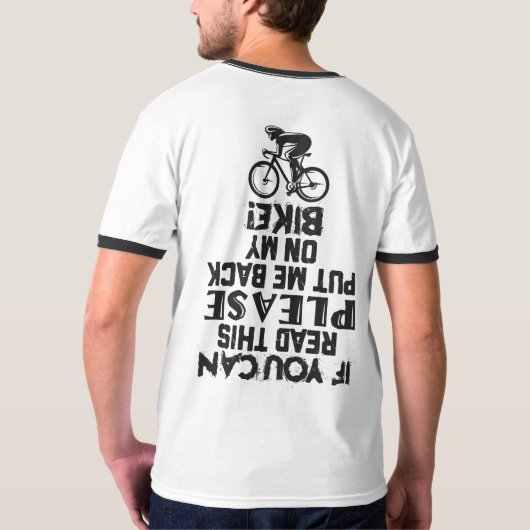 こもしの自転車読のおもしろい白黒ことわざ Tシャツ (裏面)