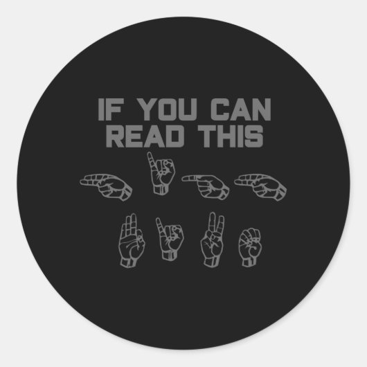 こもしの高い読五つのAslの手話 ラウンドシール (正面)