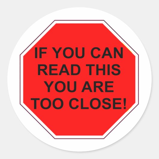 「こもしれ読は近過ぎだ」 ラウンドシール (正面)