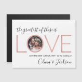 こもっとも偉大れの愛の結婚式の日付を保存 マグネット招待状 (正面/裏面)
