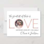 こもっとも偉大れの愛の結婚式の日付を保存 マグネット招待状 (正面)