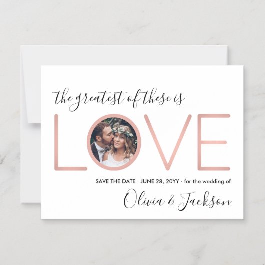こもっとも偉大れの愛の結婚式の日付を保存 マグネット招待状 (正面)