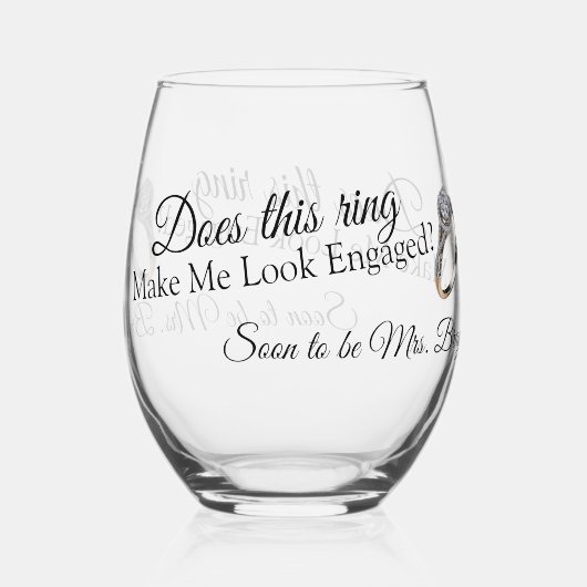 これおもしろいで見えるの婚約したか? ステムなしワイングラス (裏面)
