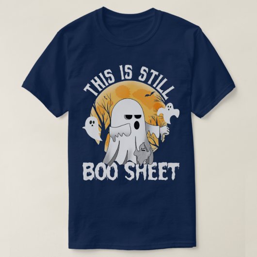 これおもしろいはまだブーシートブー幽霊ハロウィン Tシャツ (デザイン正面)