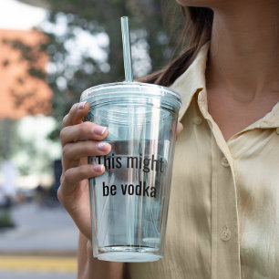 これおもしろいはウォッカの蓋ストロー澄んかもしれない アクリルタンブラー