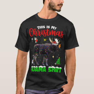 これおもしろいは私のクリスマスのパジャマムムムースレッドプレイド Tシャツ