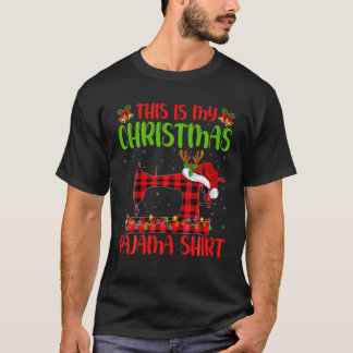 これおもしろいは私のクリスマスパジャマ裁縫クリスマス Tシャツ