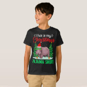 これおもしろいは私のクリスマスPajama Hippottamus Xma Tシャツ (正面フル)