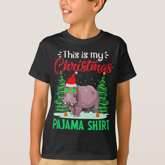 これおもしろいは私のクリスマスPajama Hippottamus Xma Tシャツ (正面)