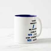 これおもしろいは私のパーソナライズされたサーカス私のサル ツートーンマグカップ (正面右)