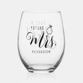 これからの花嫁さん、婚約者のためのオーダーメイドギフト ステムなしワイングラス (正面)