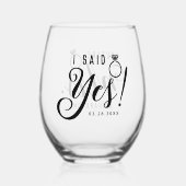 これからの花嫁さん、婚約者のためのオーダーメイドギフト ステムなしワイングラス (裏面)