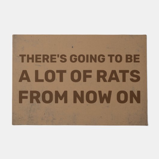 これからはネズミが多くなる ドアマット (正面)