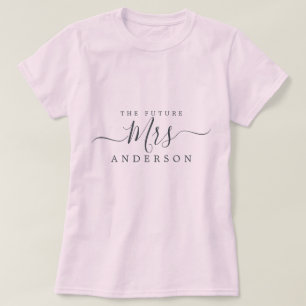 これから結婚するおしゃれな花嫁のためのオーダーメイド名前入りウェディングシャツ Tシャツ