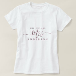 これから結婚するおしゃれな花嫁のためのオーダーメイド名前入りTシャツ Tシャツ