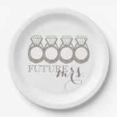 これから結婚する花嫁のためのダイヤモンドエンゲージメントリング ペーパープレート (正面)