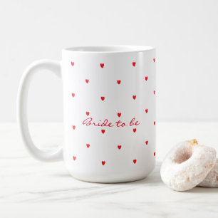 これから結婚する花嫁へのキュートな赤いハートの結婚前のお祝いギフト コーヒーマグカップ