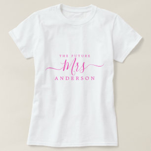これから結婚する○○さん おしゃれなスクリプト カスタム名 花嫁 Tシャツ