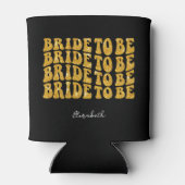 これから花嫁になるあなたへ　名前入りゴールドグリッター文字 黒 缶クーラー (裏面)