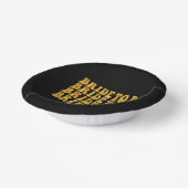 これから花嫁になるあなた - ゴールドグリッター - 名前入り, ブラック ペーパーボウル (傾斜あり)