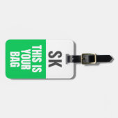 これがあなたのバッグ |ネオンカスタムグリはっきりしたーン ラゲッジタグ (正面横)