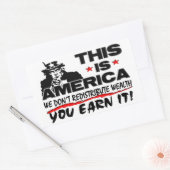 これがアメリカだ:富を再配分しないぞ! 長方形シール (封筒)