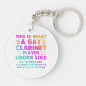 これがクラリネットゲイのプレイヤーのLGBTに似ている キーホルダー (裏面)