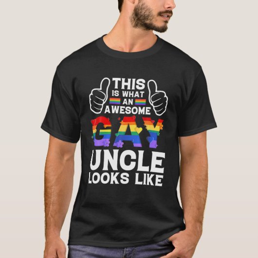 これがゲイの叔父がLGBTQプライドモのように見える Tシャツ (正面)