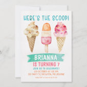 これがスクープのアイスクリーム誕生日招待状 招待状 (正面)