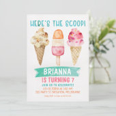 これがスクープのアイスクリーム誕生日招待状 招待状 (スタンド正面)