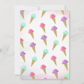 これがスクープのアイスクリーム金ゴールドグリッター誕生日 招待状 (裏面)