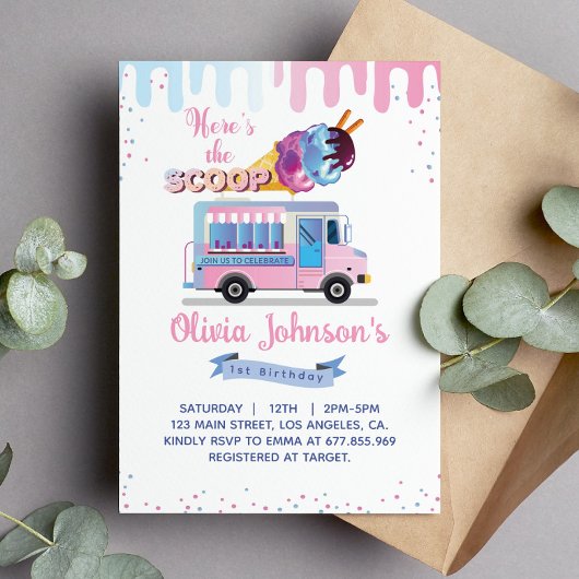 これがスクープ女の子1st誕生日パーティー 招待状