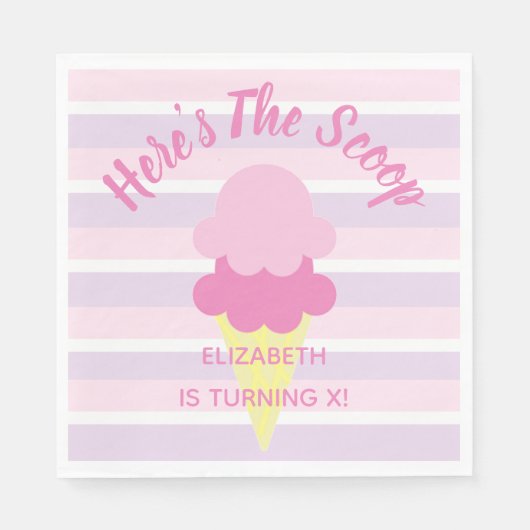 これがスクープ・アイスクリーム・サマー・誕生日 スタンダードランチョンナプキン (正面)