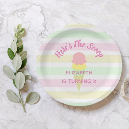 これがスクープ・アイスクリーム・サマー・誕生日 ペーパープレート