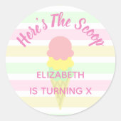 これがスクープ・アイスクリーム・サマー・誕生日 ラウンドシール (正面)