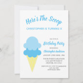 これがスクープ・アイスクリーム・サマー・誕生日 招待状 (正面)