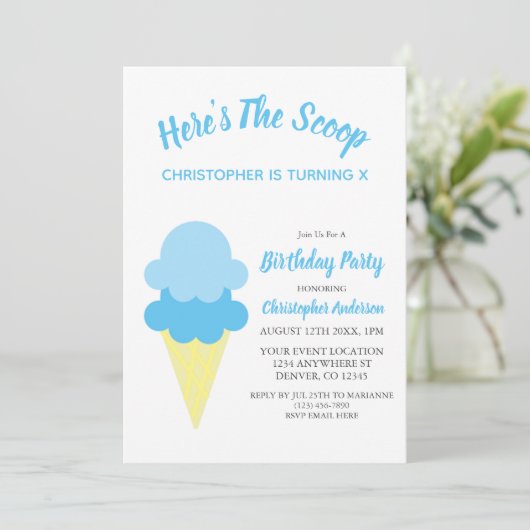 これがスクープ・アイスクリーム・サマー・誕生日 招待状 (スタンド正面)