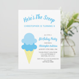 これがスクープ・アイスクリーム・サマー・誕生日 招待状