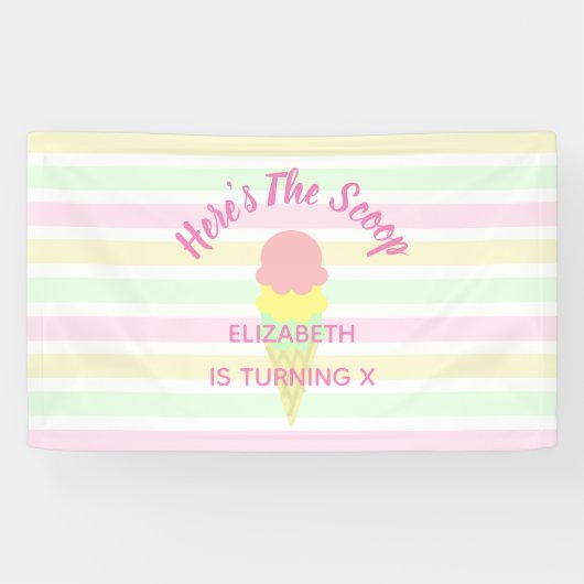 これがスクープ・アイスクリーム・サマー・誕生日 横断幕 (横)