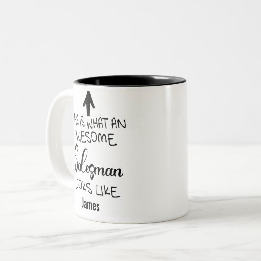 これがセールスマン素晴らしの見た目だ ツートーンマグカップ (正面左)