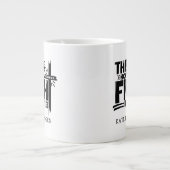 これがパーソナライズされた私の戦いの信仰と戦う方法である ジャンボコーヒーマグカップ (正面)