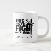 これがパーソナライズされた私の戦いの信仰と戦う方法である ジャンボコーヒーマグカップ (右)