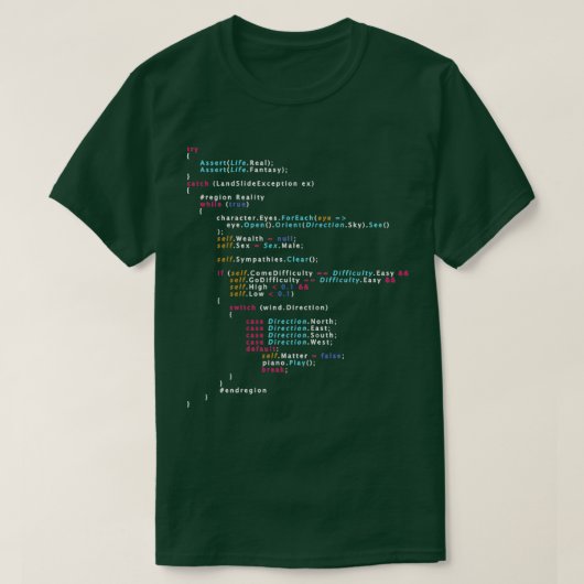 これがライフコー実在ドプログラミング色3 Tシャツ (デザイン正面)