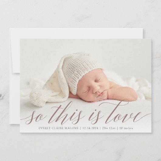 これがラブフォト誕生 案内状 (正面)