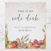 これが僕の横料理だ |感謝祭おもしろい ワインラベル (シングルラベル)