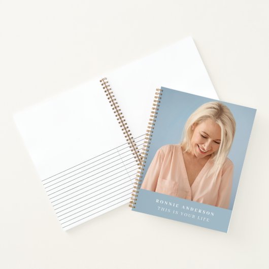 これが君の命だ |青いエレガントフォトメモリブック ノートブック (内部)