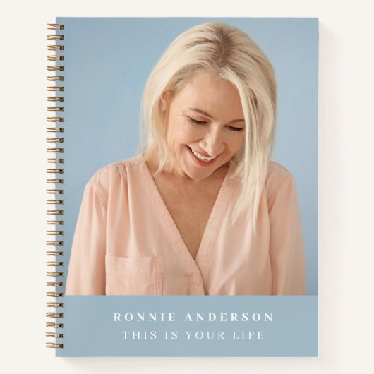 これが君の命だ |青いエレガントフォトメモリブック ノートブック (正面)