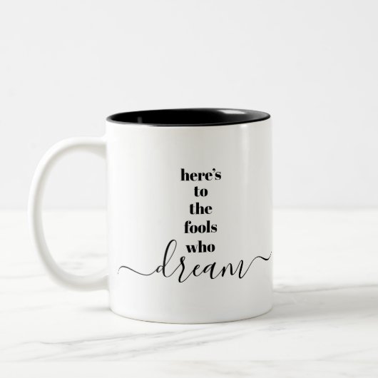 これが夢を見る馬鹿はっきりした白黒スタイリッシュ ツートーンマグカップ (左)