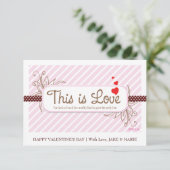 これが愛です バレンタインカード(ピンク) 招待状 (スタンド正面)