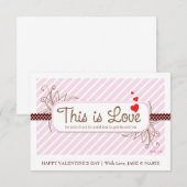 これが愛 バレンタインカード（ピンク） 招待状 (正面/裏面)